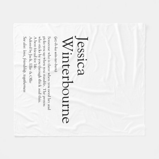 Persoonlijke BFF-definitie zwart-wit Fleece Deken (Voorkant (Horizontaal))