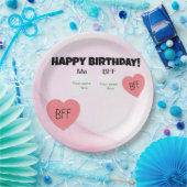 Persoonlijke bff papieren bordje (Feest)