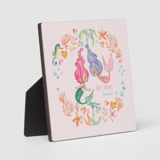 Persoonlijke BFF-zeemeerminnen Beste Vriendinnen V Fotoplaat (Voorkant)