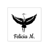 Persoonlijke Bibliotheek Artistieke Vogel Heron Rubberstempel (Afrduk)