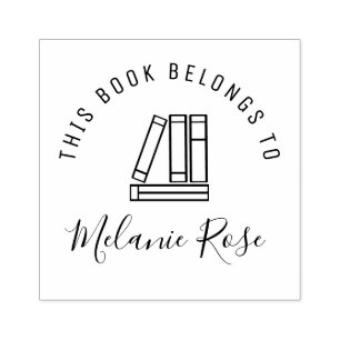 persoonlijke bibliotheek handgeschreven beletterin rubberstempel