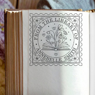 Persoonlijke bibliotheekboek leraar zelfinktende stempel