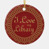 Persoonlijke bibliotheeksiercadeaus keramisch ornament (Voorkant)