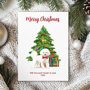 Persoonlijke Bichon Frise hond Kerstmis Feestdagenkaart