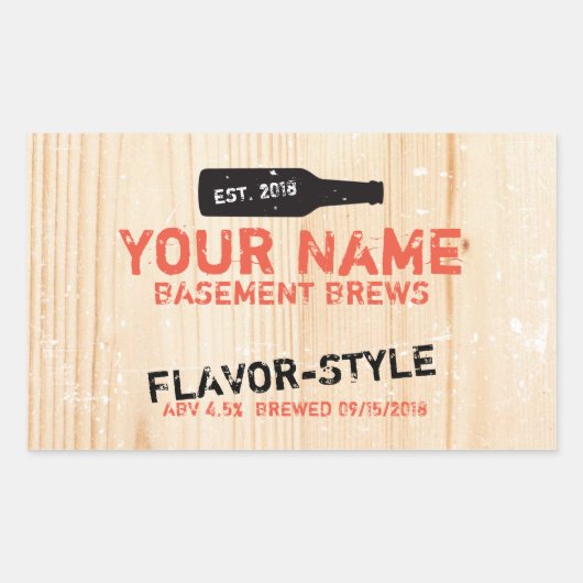 Persoonlijke bierfleslabels rechthoekige sticker (Voorkant)