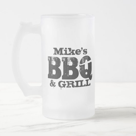 Persoonlijke biermok voor BBQ party Matglas Bierpul (Links)