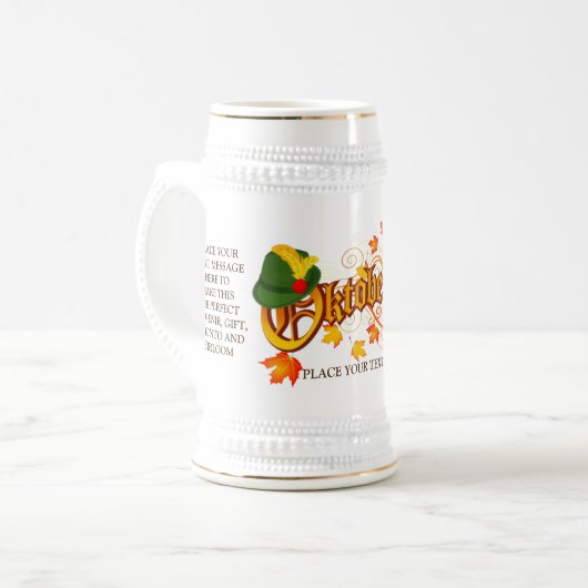 Persoonlijke bierpul voor Duitse Oktoberfest (Voorkant links)
