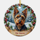 Persoonlijke Biewer Terrier Kerstmis Keramisch Ornament (Voorkant)