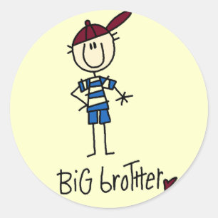 Persoonlijke Big Brother Tshirts en cadeaus Ronde Sticker
