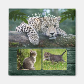 Persoonlijke Big Cat Uw Dierenfoto's Magnet (Voorkant)