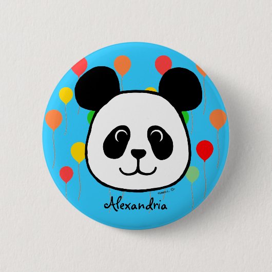 Persoonlijke Big Face Panda-Cartoon Ronde Button 5,7 Cm (Voorkant)