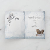 Persoonlijke Big Fluffy Dog Bakharwal Kerstmis Feestdagen Kaart (Binnen)