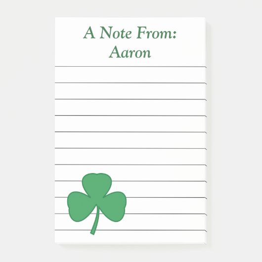 Persoonlijke Big Shamrock Post It Notes (Voorkant)