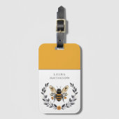 Persoonlijke Bij Florale Laurier Bagagelabel (Voorkant (verticaal))