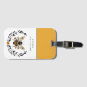 Persoonlijke Bij Florale Laurier Bagagelabel (Voorkant (horizontaal))