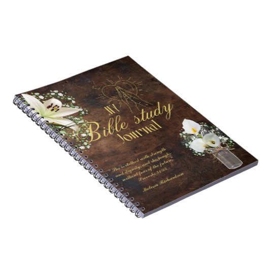Persoonlijke Bijbelstudie Voeg naam en geloofsbijb Notitieboek (Rechterzijde)