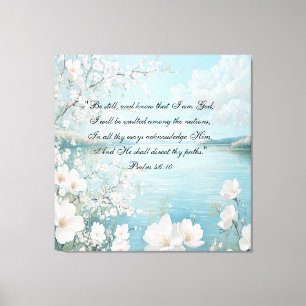 Persoonlijke Bijbeltekst Bloemendecoratie voor aan Canvas Afdruk