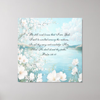 Persoonlijke Bijbeltekst Bloemendecoratie voor aan Canvas Afdruk