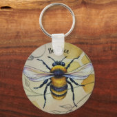 Persoonlijke  bijen nr. 1 en Honeycomb Art Sleutelhanger (Voorkant)