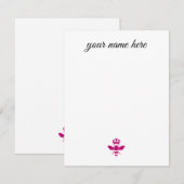 Persoonlijke bijentekaarten notitiekaartje (Voorkant / Achterkant)