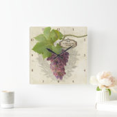 Persoonlijke bijtende druiven voor thuis op wijn  vierkante klok (Huis)