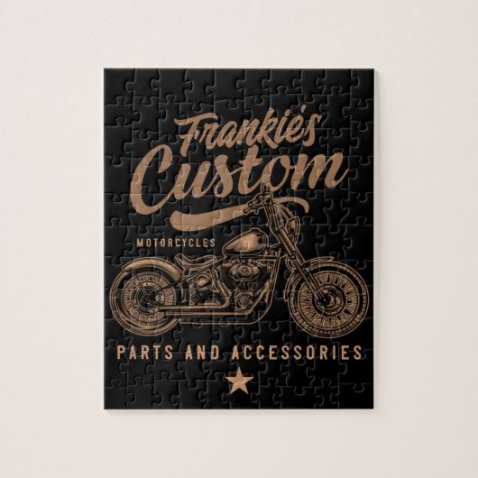 Persoonlijke Biker Aangepaste Bobber Motorfiets Ga Legpuzzel (Verticaal)