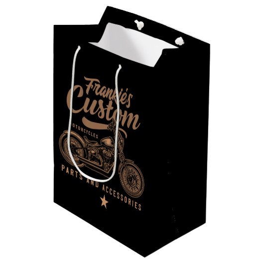 Persoonlijke Biker Aangepaste Bobber Motorfiets Ga Medium Cadeauzakje (Voorkant Gekanteld)