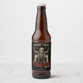 Persoonlijke Biker Skelet Motorfiets Winkel Garage Bier Etiket (Voorkant)
