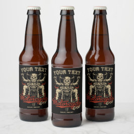 Persoonlijke Biker Skelet Motorzaak Garage Bier Etiket