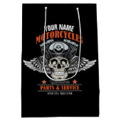 Persoonlijke Biker Vliegende Schedel Motorfietswin Medium Cadeauzakje (Achterkant)