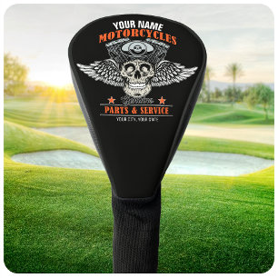 Persoonlijke Biker Vliegende Schedel Motorzaak Golfheadcover
