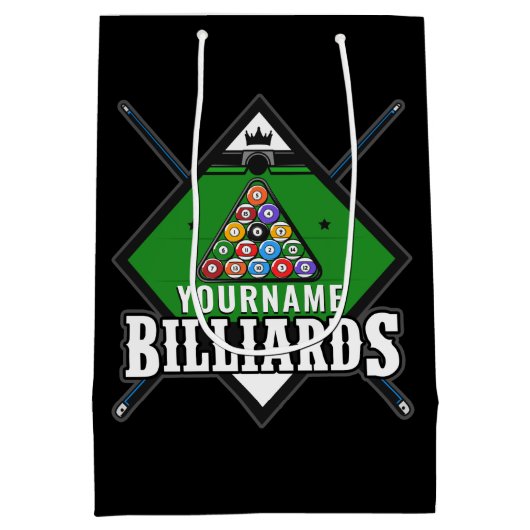 Persoonlijke Biljart NAAM Keu Rek Pool Kamer  Medium Cadeauzakje (Achterkant)