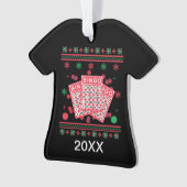 Persoonlijke Bingo-Kaarten Ugly Xmas Sweater Ornament (voorkant)