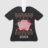 Persoonlijke Bingo-Kaarten Ugly Xmas Sweater Ornament (achterkant)