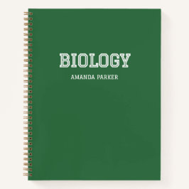 Persoonlijke Biologie Schoolkalender Bosgroen  Notitieboek