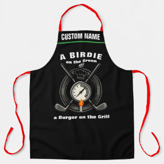 Persoonlijke Birdie Green Burger Grill Golf BBQ Schort