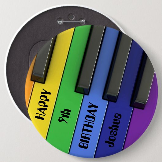 Persoonlijke Birthday Badge - Birthday Piano Ronde Button 6,0 Cm (Voorkant /achterkant)