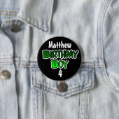 Persoonlijke Birthday Boy Blue en Black Button (In situ)