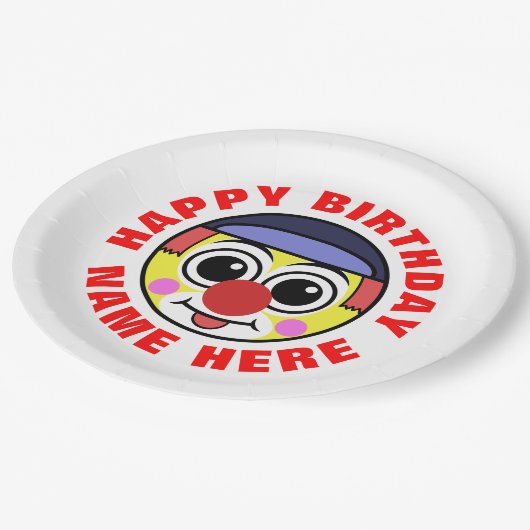 Persoonlijke Birthday Clown Papieren Bordje (Gekanteld)