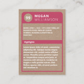 Persoonlijke Birthday Foto & Stats Baseball Kaart (Achterkant)