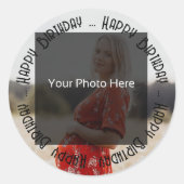 Persoonlijke Birthday Foto Sticker (Voorkant)