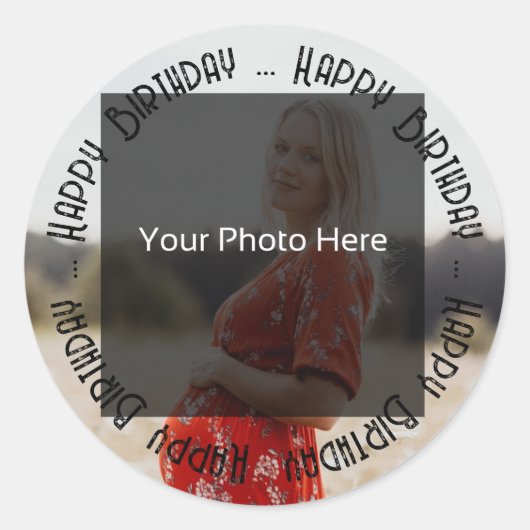 Persoonlijke Birthday Foto Sticker (Voorkant)