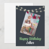 Persoonlijke Birthday-fotokaart Feestdagenkaart (Voorkant / Achterkant)