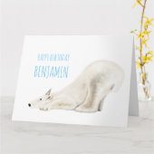 Persoonlijke Birthday Kaart - Beer voor speedpools (Gele Bloem)