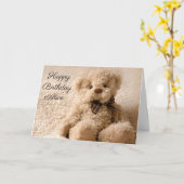 Persoonlijke Birthday Kaart - Fluffy Teddy (Gele Bloem)