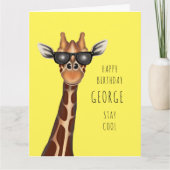 Persoonlijke Birthday Kaart - Giraffe 'Blijf koel' (Voorkant)