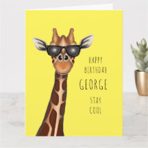 Persoonlijke Birthday Kaart - Giraffe 'Blijf koel'