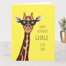 Persoonlijke Birthday Kaart - Giraffe 'Blijf koel'