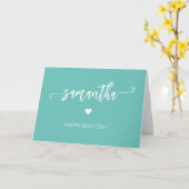 Persoonlijke Birthday Monogram - naam Hartsimpel Kaart (Gele Bloem)