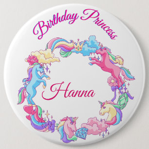 Persoonlijke Birthday Princess Button